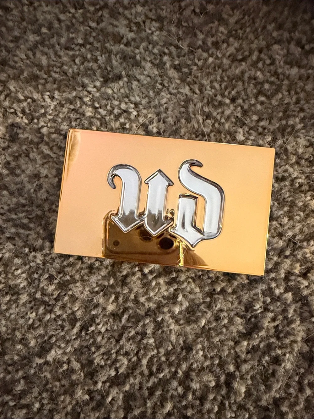 Urban Decay Gold Makeup Blush Compact with Silver Logo